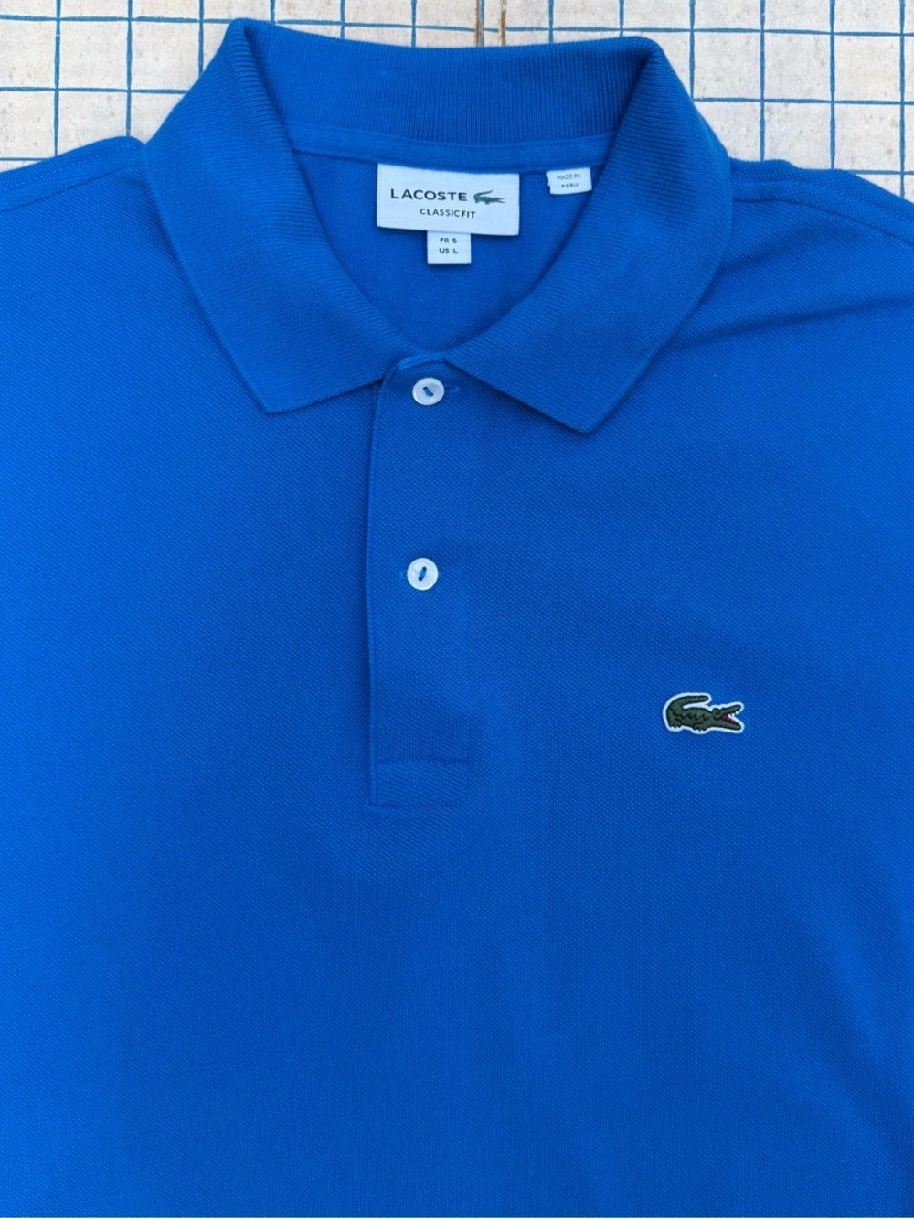Lacoste Men’s Royal Blue Cotton Pique Polo Alligator Patch Shirt Top Large - Picture 2 of 13